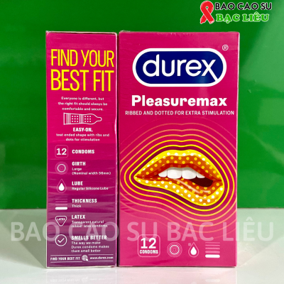 Bao cao su gân - gai mịn Durex Pleasuremax hộp 12 cái