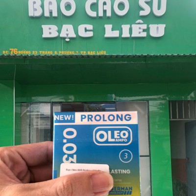Bao cao su Oleo Lampo Prolong 003 Extra Thin Long Lasting kéo dài thời gian - hươn vani hộp 3 cái tại bao cao su Bạc Liêu