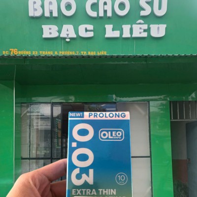 Bao cao su Oleo Lampo Prolong 003 Extra Thin Long Lasting kéo dài thời gian - hươn vani tại bao cao su Bạc Liêu