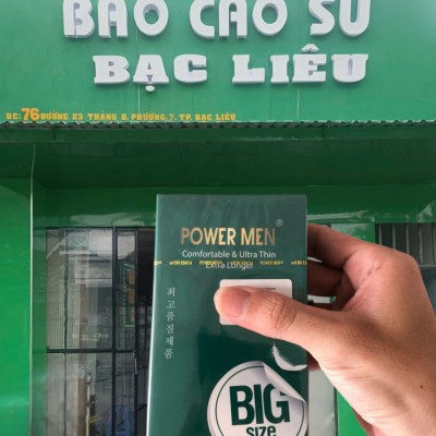 Bao Cao Su Powermen Comfortable & Ultrathin Extra Longer – Big Size 55mm - Siêu Mỏng Hộp 12 cái tại bao cao su Bạc Liêu
