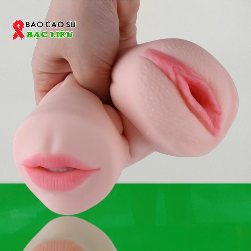 Âm Đạo Giả 2 Đầu Hình Miệng Và Âm Đạo – Silicone Siêu Mềm Mại | Tại Bao Cao Su Bạc Liêu