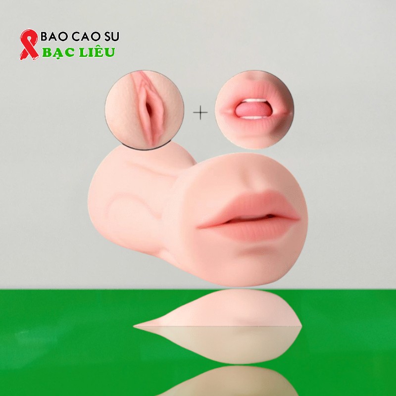 Âm Đạo Giả 2 Đầu Hình Miệng Và Âm Đạo – Silicone Siêu Mềm Mại | Tại Bao Cao Su Bạc Liêu