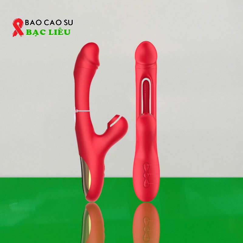 Dương Vật Giả 3 Chức Năng – Rung, Lắc, Hút Cao Cấp | Tại Bao Cao Su Bạc Liêu