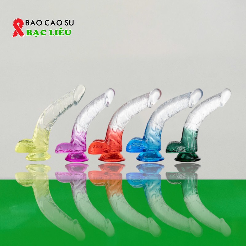 Dương Vật Giả Dáng Cong – Hít Tường 2 Màu Mềm Dẻo | Tại Bao Cao Su Bạc Liêu