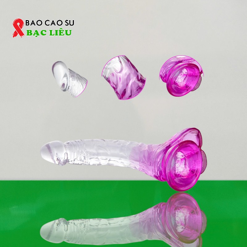 Dương Vật Giả Dáng Cong – Hít Tường 2 Màu Mềm Dẻo | Tại Bao Cao Su Bạc Liêu