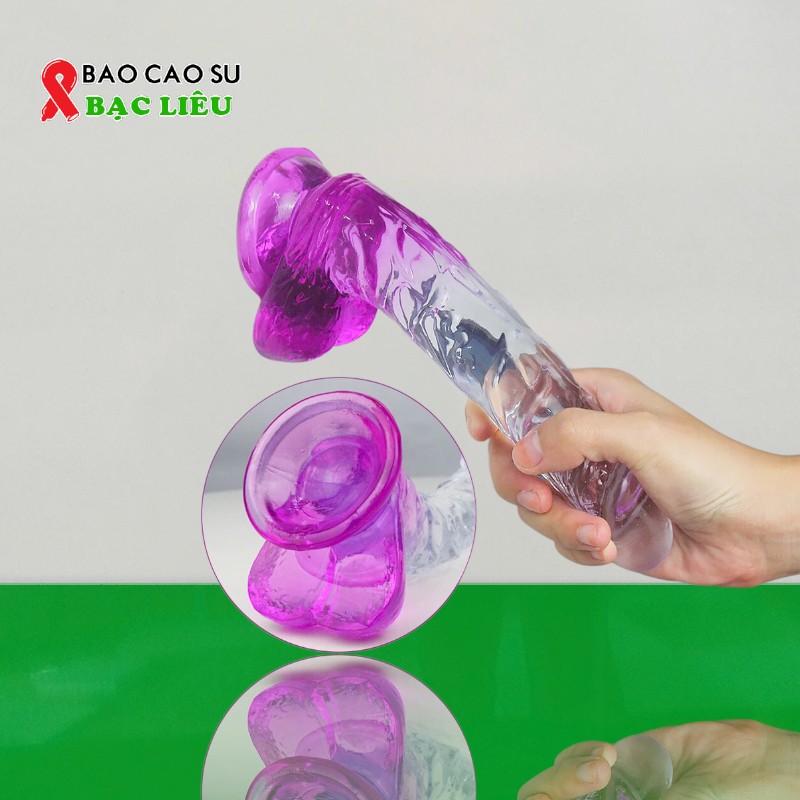 Dương Vật Giả Dáng Cong – Hít Tường 2 Màu Mềm Dẻo | Tại Bao Cao Su Bạc Liêu