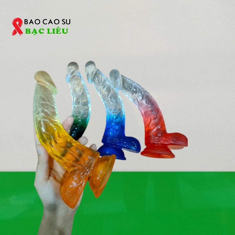 Dương Vật Giả Dáng Cong – Hít Tường 2 Màu Mềm Dẻo | Tại Bao Cao Su Bạc Liêu