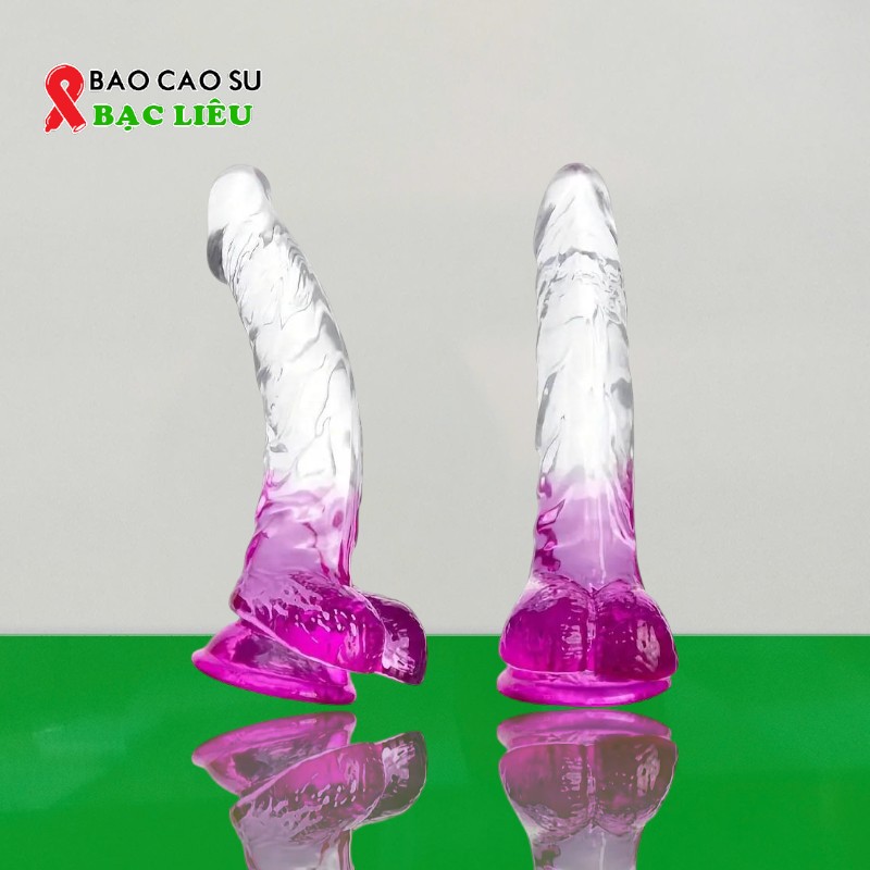 Dương Vật Giả Dáng Cong – Hít Tường 2 Màu Mềm Dẻo | Tại Bao Cao Su Bạc Liêu