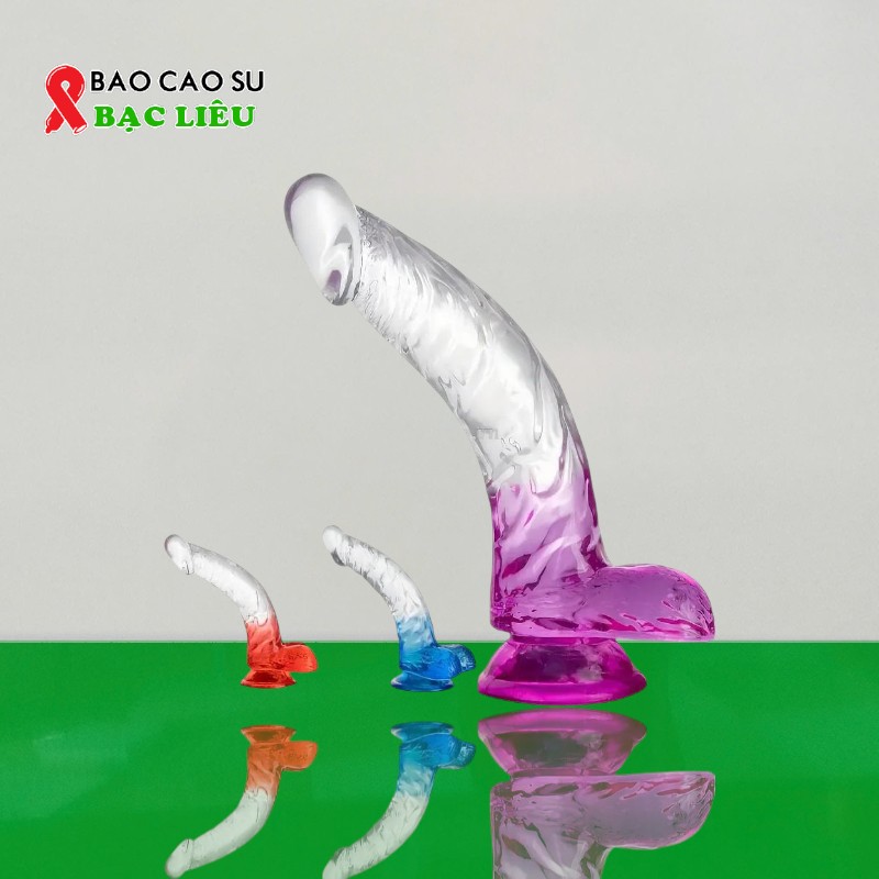Dương Vật Giả Dáng Cong – Hít Tường 2 Màu Mềm Dẻo | Tại Bao Cao Su Bạc Liêu