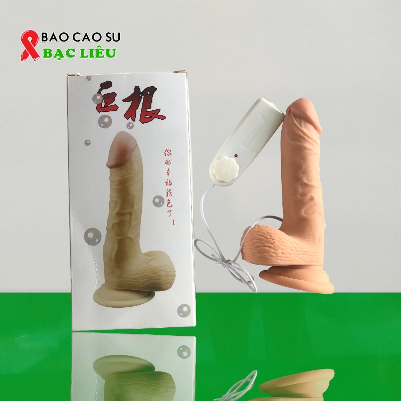 Dương Vật Giả Rung Ngoáy, Đóng Tường Siêu Mềm – Điều Khiển Có Dây Dùng Pin | Tại Bao Cao Su Bạc Liêu