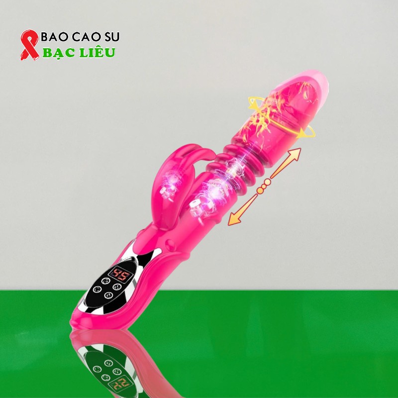 Dương Vật Giả Rung, Thụt, Nhánh Tai Thỏ – Phát Nhiệt, Điều Khiển Màn Hình LED Cao Cấp | Tại Bao Cao Su Bạc Liêu