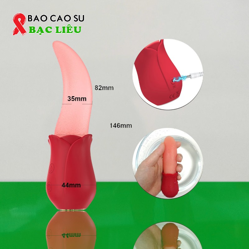 Lưỡi Rung Liếm Hoa Hồng 10 Chế Độ – Êm Ái, Chân Thật, Khó Cưỡng | Tại Bao Cao Su Bạc Liêu