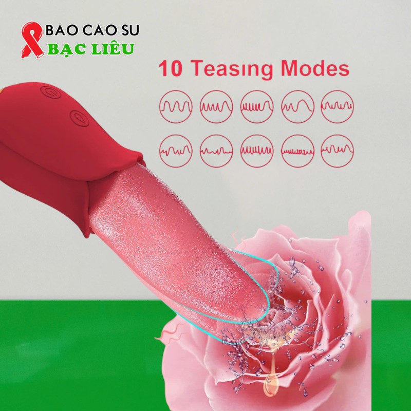 Lưỡi Rung Liếm Hoa Hồng 10 Chế Độ – Êm Ái, Chân Thật, Khó Cưỡng | Tại Bao Cao Su Bạc Liêu