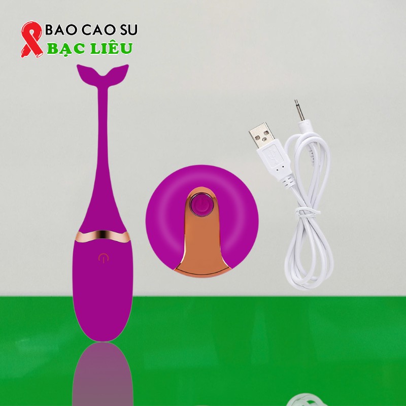Trứng Rung Đuôi Cá Heo Điều Khiển Từ Xa – 10 Chế Độ Rung, IPX6, Sạc USB | Tại Bao Cao Su Bạc Liêu