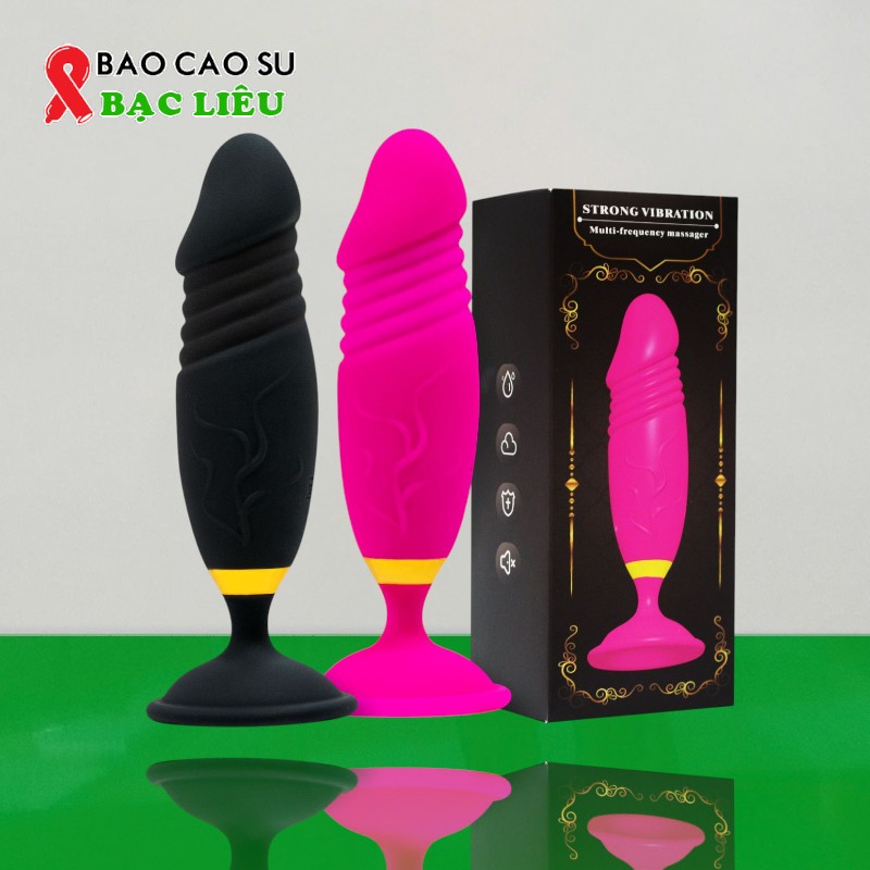 Trứng Rung Thụt Hình Dương Vật Hít Tường – 10 Chế Độ Rung, Remote – Silicone Mềm Mịn | Tại Bao Cao Su Bạc Liêu