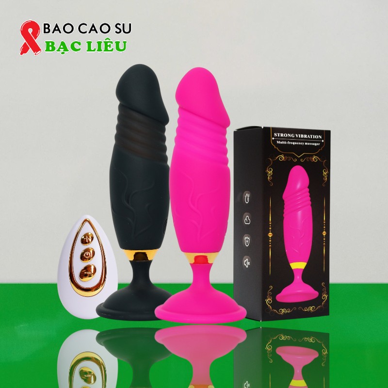 Trứng Rung Thụt Hình Dương Vật Hít Tường – 10 Chế Độ Rung, Remote – Silicone Mềm Mịn | Tại Bao Cao Su Bạc Liêu