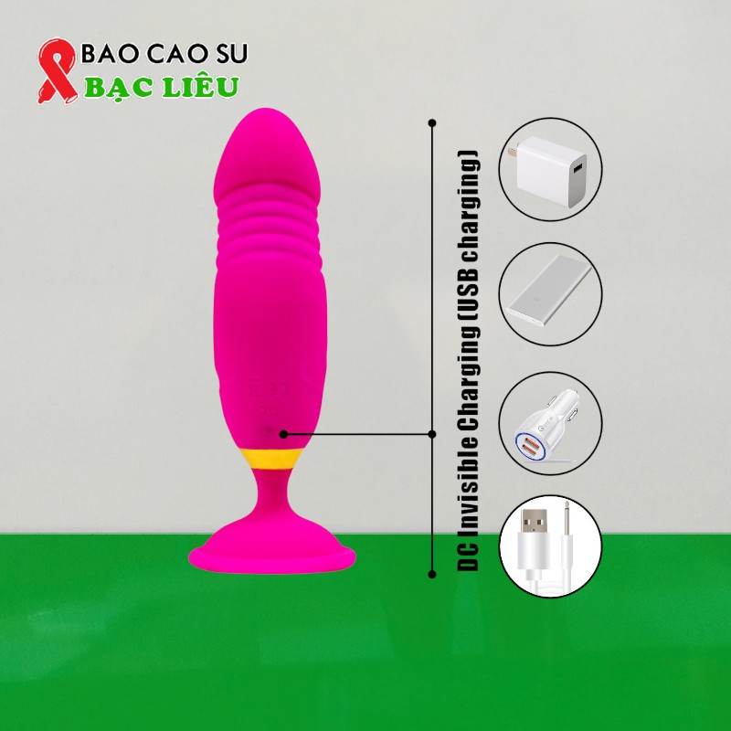 Trứng Rung Thụt Hình Dương Vật Hít Tường – 10 Chế Độ Rung, Remote – Silicone Mềm Mịn | Tại Bao Cao Su Bạc Liêu