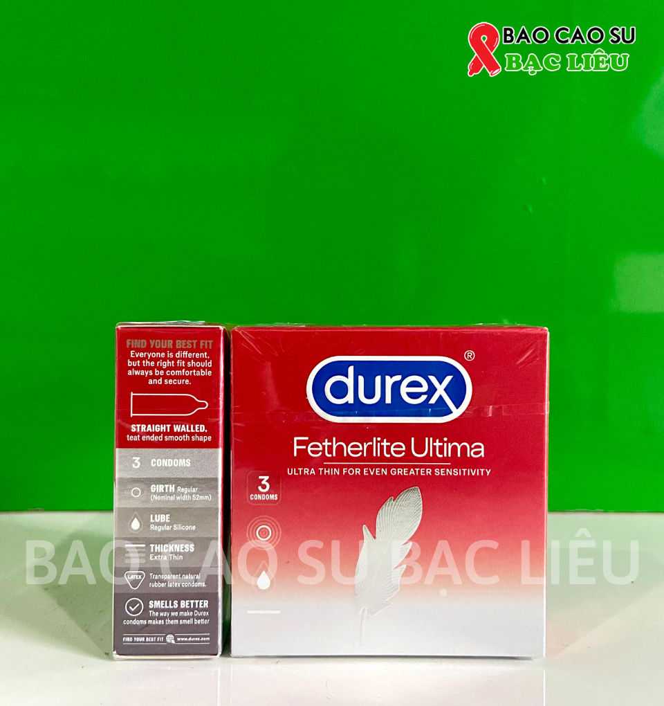 Bao cao su siêu mỏng Durex Fetherlite Ultima hộp 3 cái