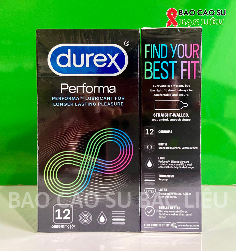 Bao cao su kéo dài thời gian Durex Performa