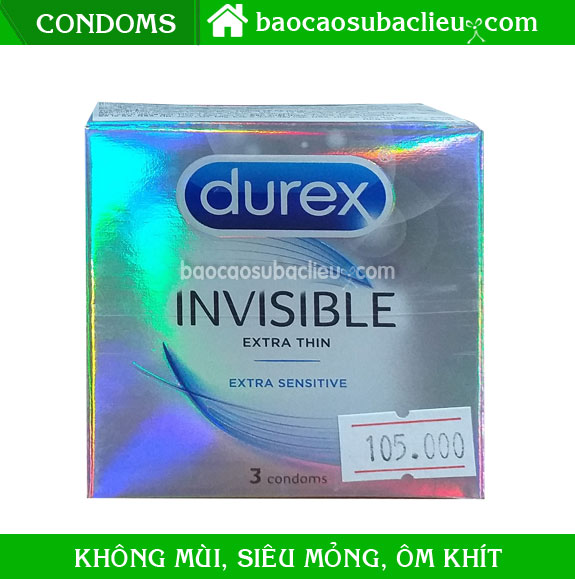 Bao cao su siêu mỏng Durex Invisible Extra thin hộp 3 cái