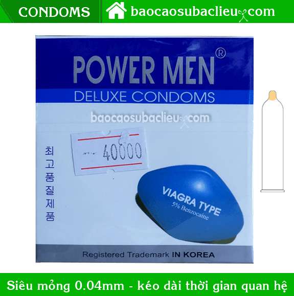 Bao cao su Power Men Viagra kéo dài thời gian hộp 03 cái tại Bạc Liêu