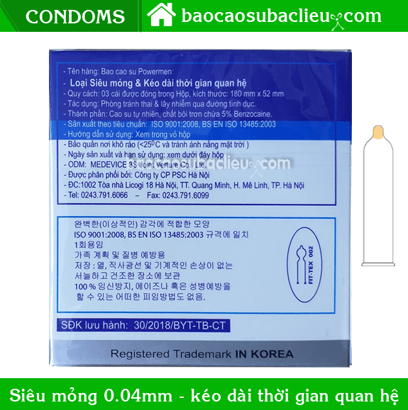 Bao cao su Power Men Viagra kéo dài thời gian hộp 03 cái tại Bạc Liêu