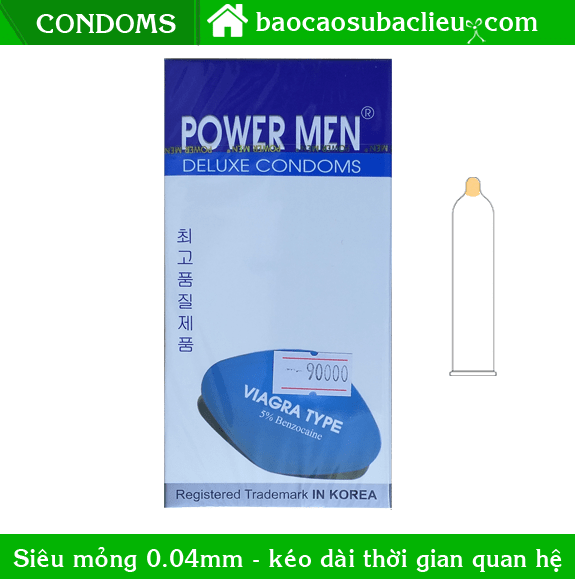 Bao cao su Power Men Viagra kéo dài thời gian - hộp 12 cái tại Bạc Liêu