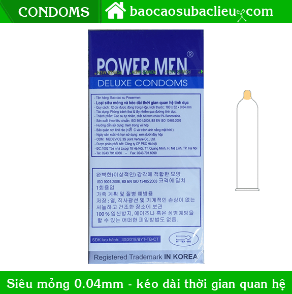 Bao cao su Power Men Viagra kéo dài thời gian - hộp 12 cái tại Bạc Liêu