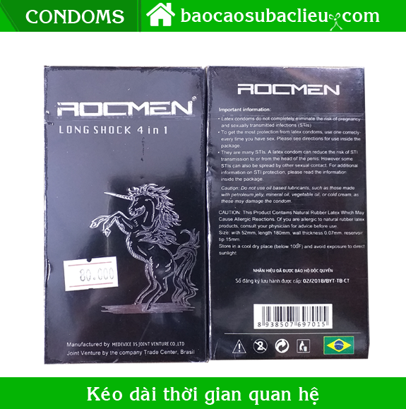 Bao cao su gân gai kéo dài thời gian ROCMEN 12 cái