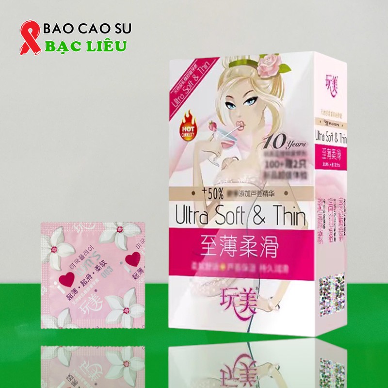 Bao Cao Su Gia Đình HA Ultra Soft & Thin (Hộp 100 cái + tặng 2 thêm cái) – Siêu Mềm Mỏng, Nóng Ấm Kích Thích | Tại Bao Cao Su Bạc Liêu